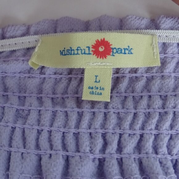 Wishful Park Off Shoulder Lavender Purple Top Blouse Women Size L 3/4 Sleeves - Picture 5 of 8